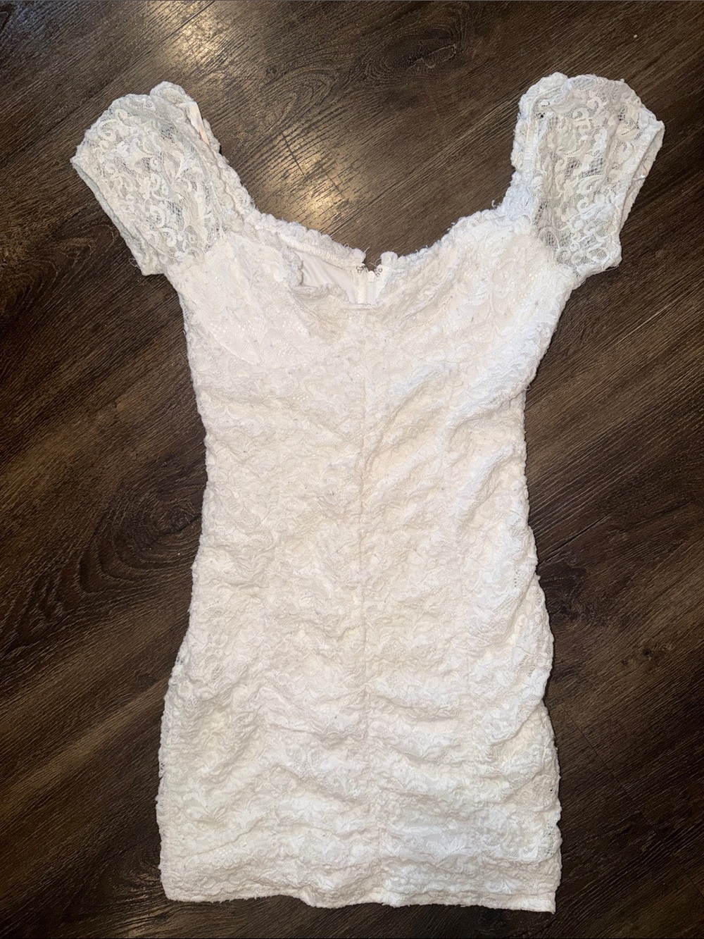 Lace Off-Shoulder White Dress